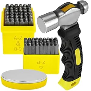63 PCS Metal Stamping Kit – Letter Punch Set Metal Stamps for Jewelry Making Leather Steel Number and Letter Stamping Kit Hand Press