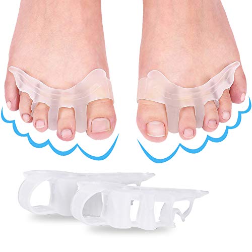 Doact Gel Separador de Dedos (1 par) para la Corrección de Los Dedos Del Pie, juanete Socorro, dedos de martillo, Hallux Valgus y otros problemas Correctores de Dedos Aliviar el Dolor Después Del Yoga y Actividades Deportivas