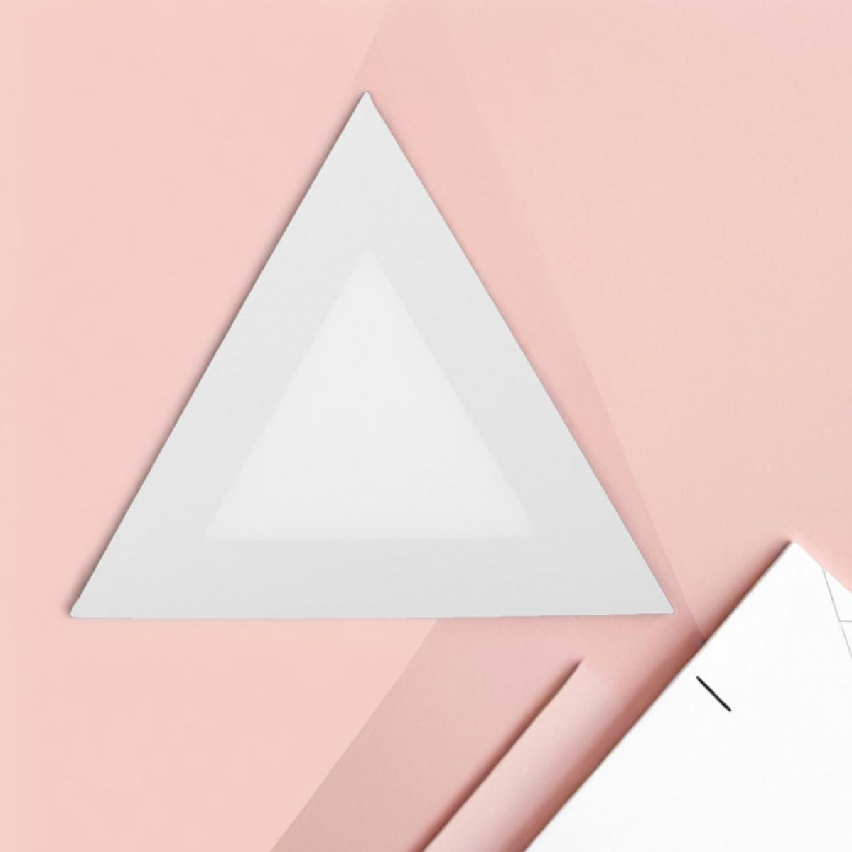 Lienzo Triangular para Pintar, Marco de Madera, 2 Piezas en Color Claro