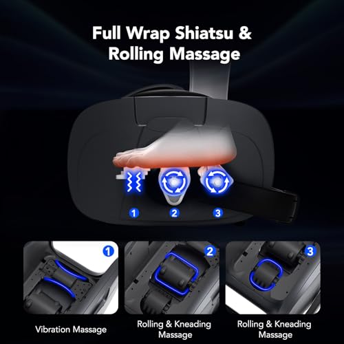 Foot Massager with Heat & Vibration, Shiatsu Foot Massager Machine for Pain Relief, Deep Tissue Kneading, Adjustable Vibration &Pressure -Massage Feet, Leg, Calf, Ankle, Gifts for Dad Mom - Image 4