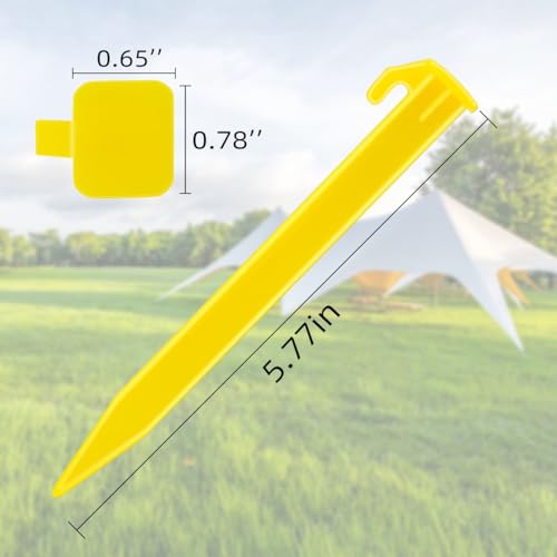 Plastic Tent Stakes 10 Pack Yellow