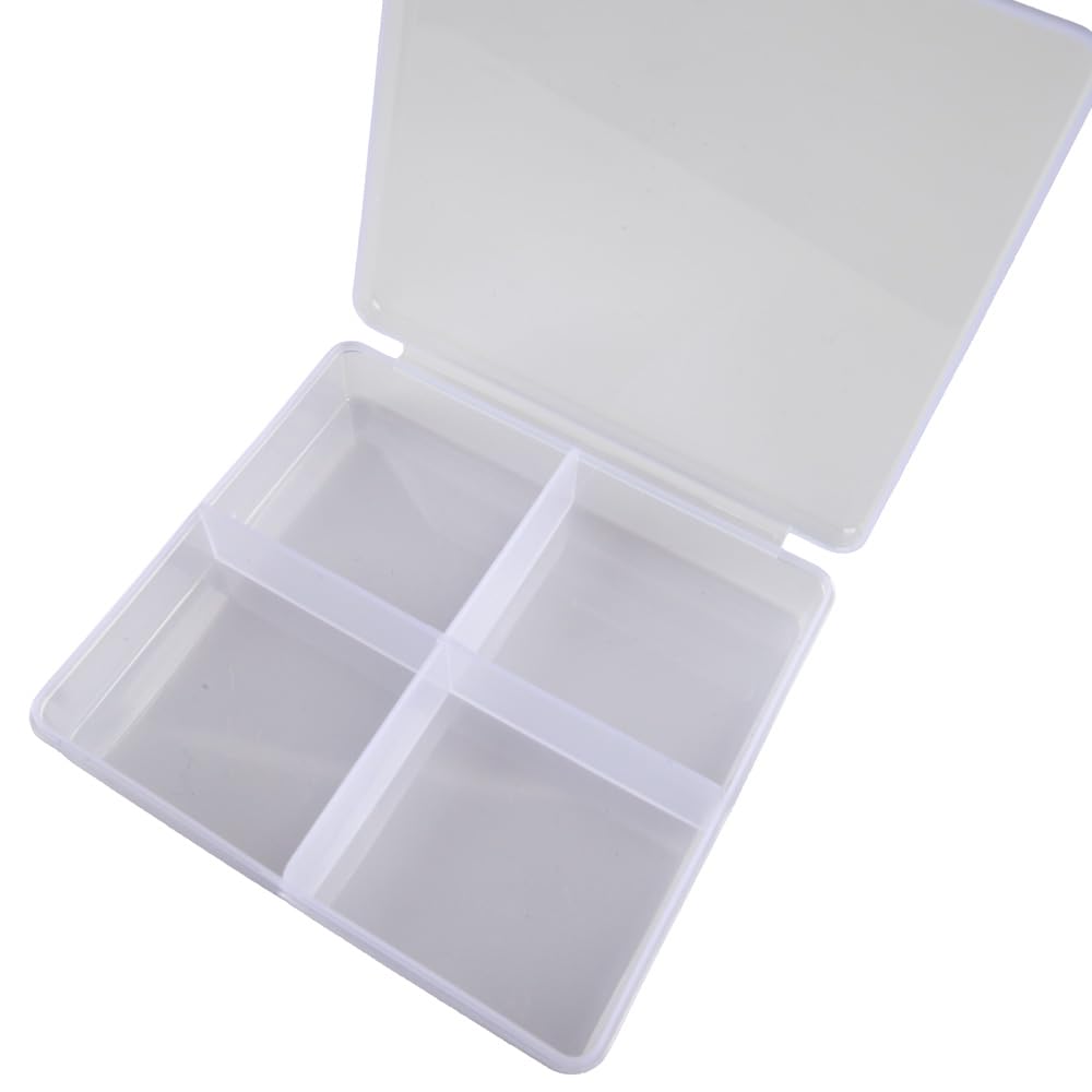 Craft County Contenitore a 6 scomparti in plastica trasparente con coperchio ribaltabile, organizer per gioielli e artigianato