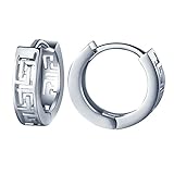 Infinite U Huggie Earrings 925 Sterling Silver Small Hoop for Women/Girls (Maze)