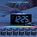 Digital Alarm Clock for Bedroom - 7 Color Night Light, USB and Type-C Charger,7.5