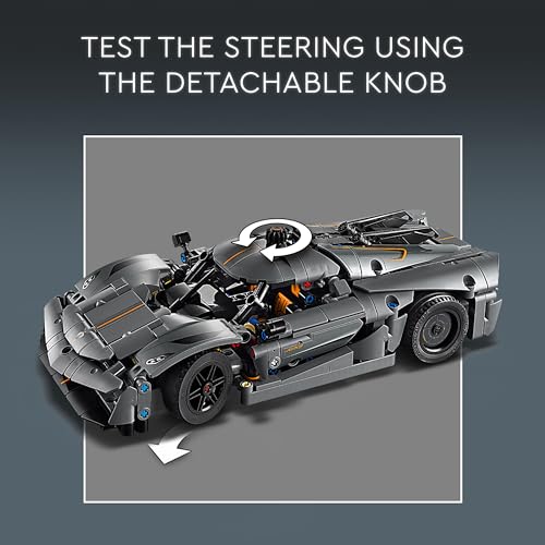 Image of LEGO Technic Koenigsegg Jesko Absolut Gray Hypercar Building Set for Kids 42173