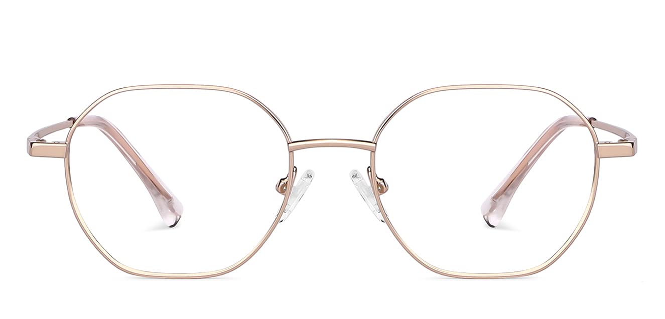 VINCENT CHASE EYEWEAR Unisex Zero Power Bluecut & Antiglare Computer Eyeglasses For Eye Protection and Strain | Stainless Steel | Full Rim Hexagonal | Small | VC E13788-image-31