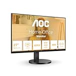 AOC U27B3CF - 27 INch UHD 4K Monitor, Fast VA, 4ms, HDR10, USB-C connectivity, Speakers, Height Adjust, LowBlue light, Adaptive Sync (3840 x 2160, 350 cd/m2, HDMI 2.0 / USB-C 3.2 65W Power Delivery)