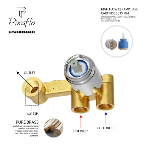 Image of Pixaflo Concealed Single Lever Basin Mixer with Exposed Parts Kit (Complete Set) (Koroit)