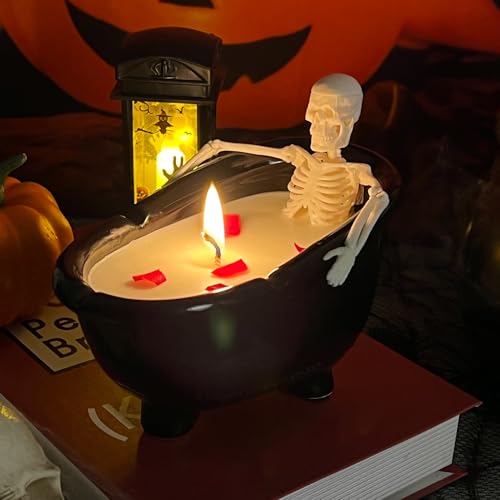 Halloween Decorations - Halloween Skeleton Candles - Skeleton Designs for Milk Bath - Novelty...