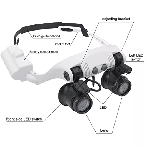 Lupa de casco con iluminación para taller de joyería y costura 4