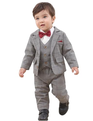 Costume pour garçon motif pied-de-poule idéal pour les fêtes de famille et anniversaires