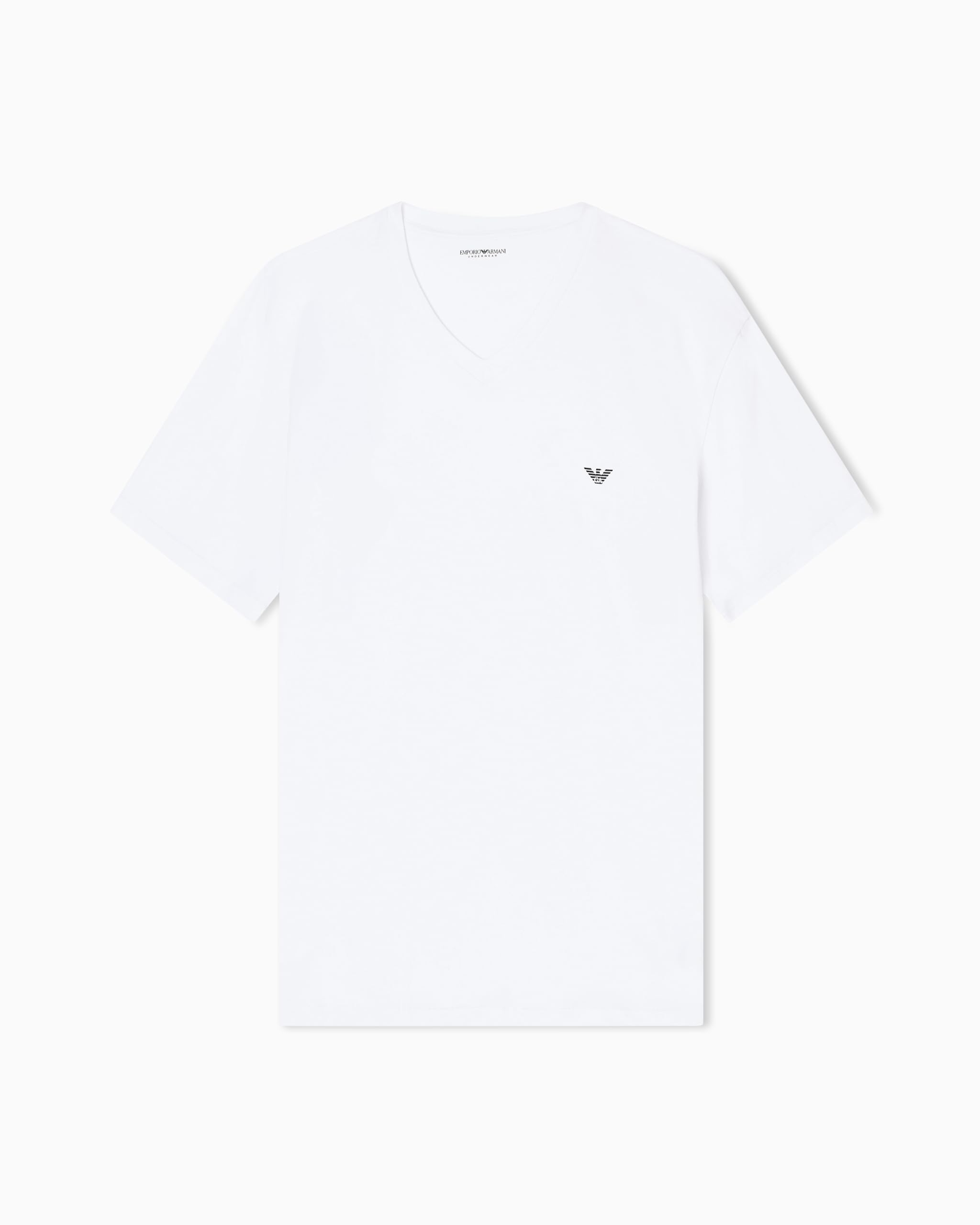 EMPORIO ARMANI Men's Essential Cotton T-Shirt V Neck, White, XXL