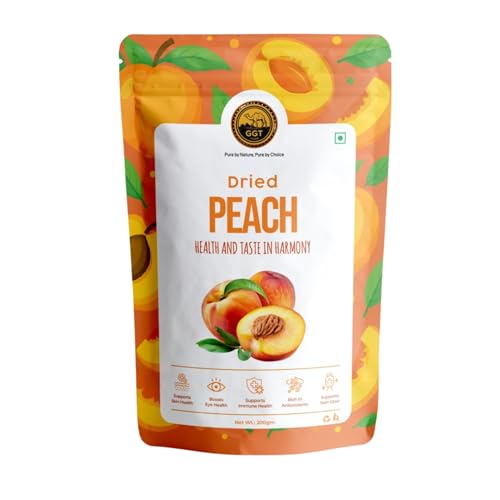 GGT Premium Sun-Dried Peaches | 200 g | Unsweetened & Naturally D...