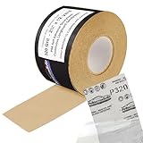 ProductionShop Premium 320 Grit PSA Gold Longboard Sandpaper, 2-3/4' Wide Continuous 12 Yard Roll - Self Adhesive Stickyback for Autobody Paint, Wood Air File Long Board Sanders, Hand Sanding Blocks