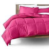 Bare Home Comforter Set - Twin/Twin Extra Long - Goose Down Alternative - Ultra-Soft - Premium 1800 Series - Hypoallergenic - All Season Breathable Warmth (Twin/Twin XL, Pink)
