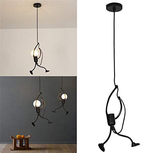 Moderne Lustre Suspendu charmant fer Créatif personnes Lampe suspension élégante Lampe de plafaond Parfait pour Cuisine Chambre d'enfant Salon