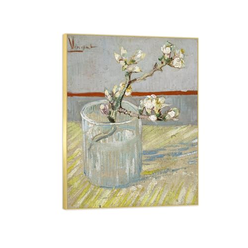 Tableau sur toile impressionnisme art mural salon avec cadre doré 30x40cm