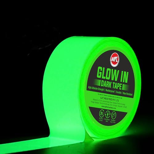 Image of AIPL Glow in The Dark Tape, 50MM x 6.56 Feet, Bright Green Luminous Safety Tape for Night Decoration, Stage Marking, Stair Visibility, Emergency Path, Exit Signs