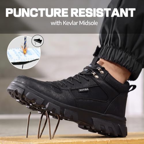 Image of Steel Toe Work Shoes for Men, Lightweight Safety Shoes with Puncture Resistant Midsole, Comfortable Protective Work Shoes for Warehouse Factory Light Construction