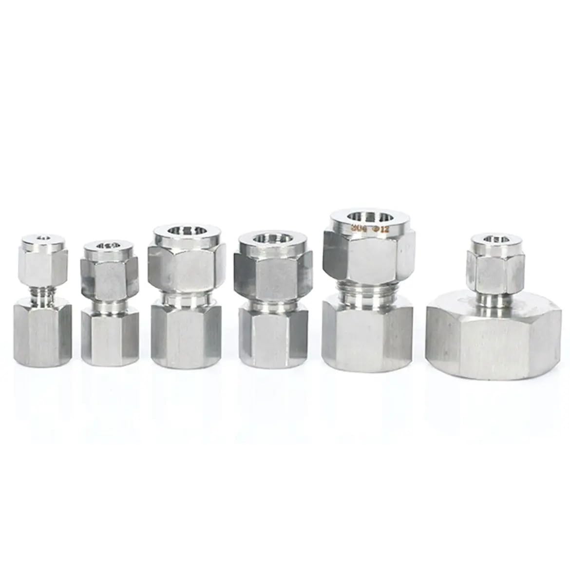 Adattatore per tubo da giardino adatto a tubo da 3-12 mm a 1/8 "1/4" 3/8" 1/2" BSPP M10/M14/M16/M20 Femmina 304 Acciaio Inox Ghiera Pneumatica Raccordo Manometro