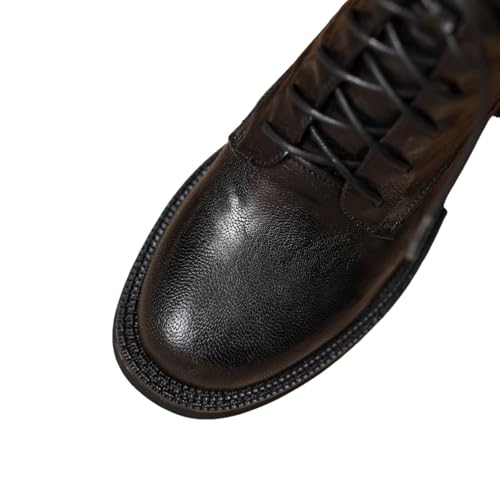 TinaCus Handmade Genuine Leather Ankle High Boots Lace Up Round Toe Platform Booties for Women2
