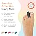 ZenToes Gel Toe Caps – Silicone Toe Protectors for Cushioning & Nail Coverage – Relief from Missing or Ingrown Toenails, Corns, Blisters or Hammer Toes, Reusable Daily Wear, 6 Pack (Small, Black)
