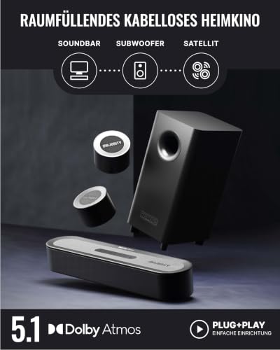 MAJORITY Bowfell Halo Dolby Atmos Soundbar TV Geräte, 300W 5.1, HDMI ARC