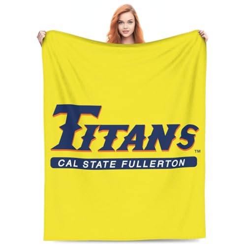 Cal State Fullerton Titans Multi-Size Ultra-Soft Flannel Fleece Blanket - Non-Sagging Velvet Blanket