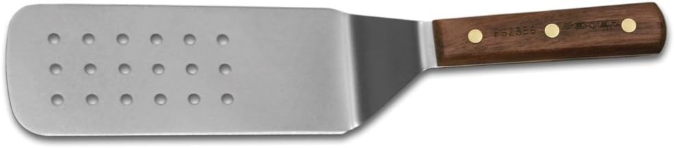 HIC Kitchen Dexter-Russell Burger Turner, Stainless Steel with Walnut Handle, Made in the USA, 8-by-3