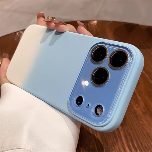 Coque en silicone liquide pour iPhone 14 Pro bleu dégradé