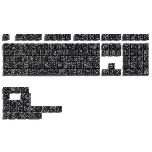 Image of dagaladoo Shine Through Key Cap,Side Print Keycap,132Keys Topograph Keycaps,Dye-Sub Patterns,Cherry Profile | Double Shot |For Mechanical Keyboards(Dark Blue,Only Keycaps)