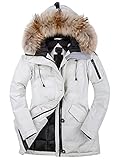 HSNW Women Winter Jacket Girls Winter Coats Ski Jacket Women White Snow Jacket Waterproof& Windproof