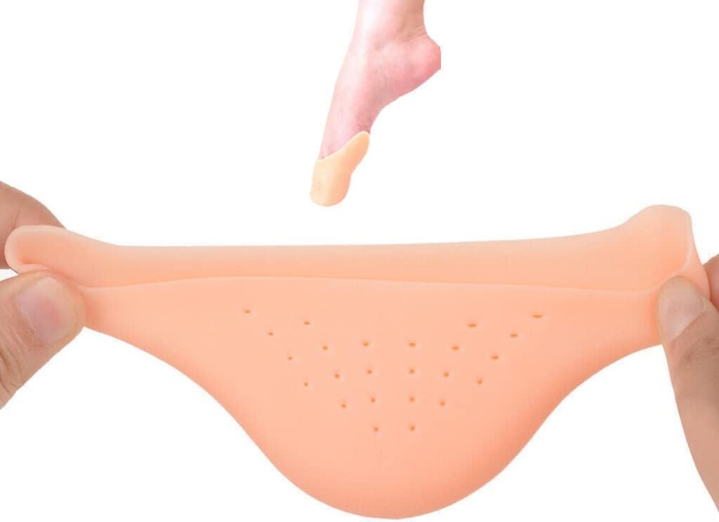 2 Pcs Soft Silicone Gel Pointe Ballet Dance Shoe Toe Pads Toe Protector with Breathable Hole Instant Cooling and Soothing Relief Gel Blister Pads High Heels Toe Caps for Women Girls