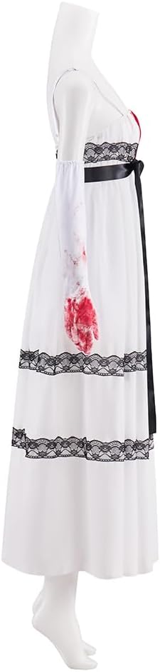Jennifer Body Costume Blood Stains White Dress Jennifer Cheerleader Costume Halloween Fancy Dress Outfit