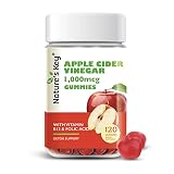 Nature's Key Apple Cider Vinegar Gummies 120 Count ACV Gummy with Folic Vitamin B6 B12 Beetroot & Po
