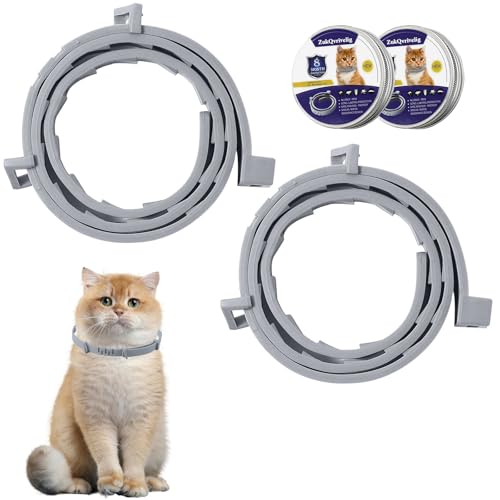 ZukQvrivelig - 2 pcs Collar for Cats,Safe,Waterproof and Adjustable Cat Collars to Prevent Infections,(Up to 16 - month protection),Suitable for Small Cats Over 7 Weeks(39cm) - -8%