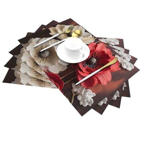 Sets de table en vinyle PVC tissé antidérapants et lavables - 7