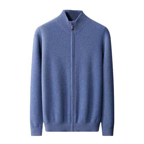Suéter de punto de cachemira para hombre ropa de abrigo cuello alto cremallera invierno