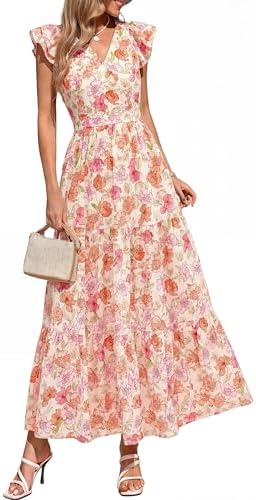 PRETTYGARDEN Women's Spring Summer Maxi Dresses 2026 Casual Wrap ...