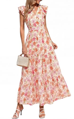 PRETTYGARDEN Women's Spring Summer Maxi Dresses 2026 Casual Wrap V