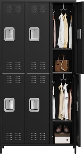 IDEALHOUSE 6 Doors Steel Storage, Metal Locker for School Office