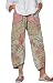 Produktbild OranDesigne Damen Sommerhose Pumphose Haremshose Freizeithose Baggy Loose Gestreifte Hose mit Katzen- und Hundedruck Länge Leinenhose 09-Grau S
