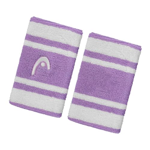 Image of HEAD Striper Wristband | Color: Purple /White | Size: 5 inch | Material: Cotton | for Men & Women | Moisture-Wicking Properties | Dry and Comfortable | Secure and Snug fit | Flexible