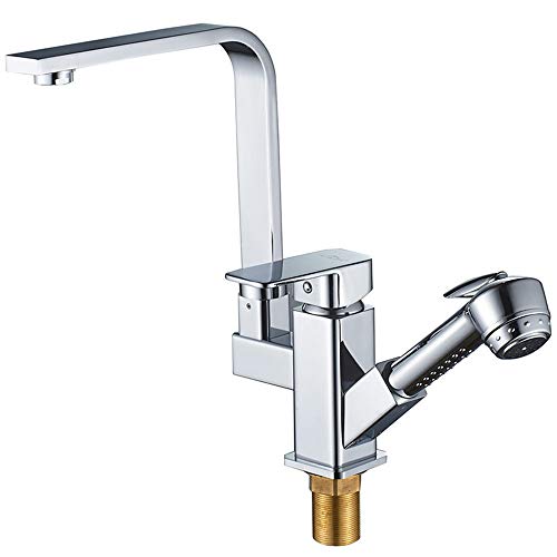 Mitigeur de cuisine extractible en cuivre chrome pour eau chaude et froide - 2