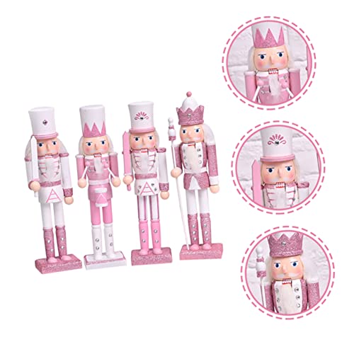 Nolitoy 4Pcs Christmas Nutcracker Puppets For Kids Tablescape Decor Christmas Ornaments Wooden Nutcracker Ornaments Puppet Nutcracker Puppets Figures Xmas Wood Nutcrackers Xmas Gift #TOP1