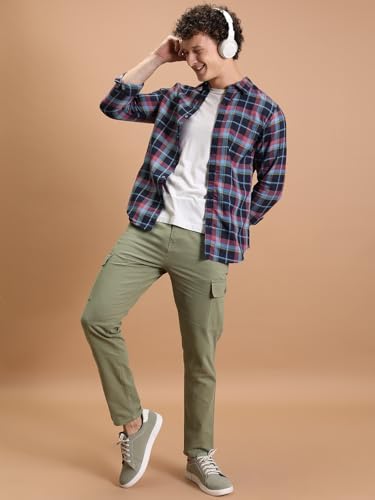Image of Highlander Men's Tapered Fit | Cargo Trousers | Sleek & Functional | Utility Pockets | Trouser for Men | Men Trousers