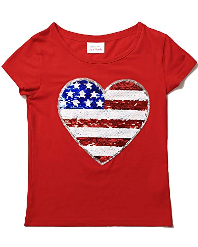 Image of 4th of July Shirts for Girls Patriotic American Flag Kids Clothing