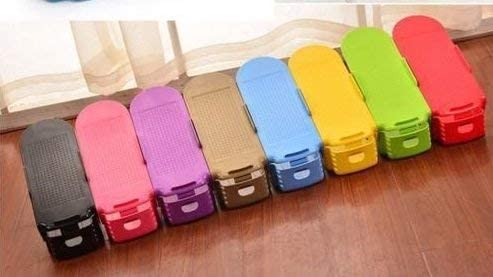 KRUTEAZ Space Saver Double Deck Shoe Rack for Home Adjustable for Closet Organization Plastic Shoe Slots Space Saver(1 Pcs)-image-41