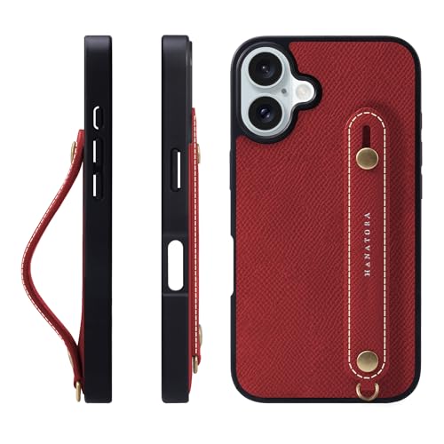 HANATORA for iPhone 16Plus �P�[�X �{�v �ϏՌ� �w�ʃx���g �X�}�z�P�[�X �X�}�z �X�^���h�@�\ �l�b�N �X�g���b�v �t�� �G���{�X���U�[ �M�t�g �}�O�l�b�g�Ȃ� ���b�h NGH-16Plus-Red