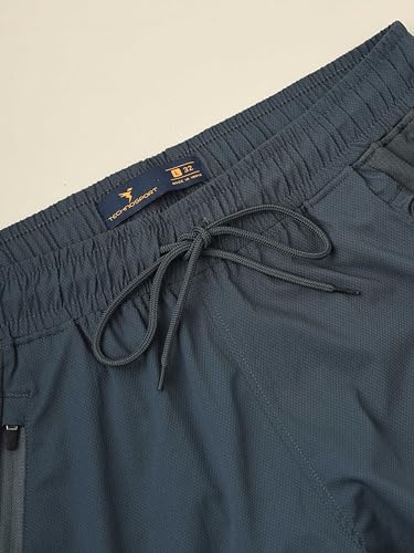 Image of TECHNOSPORT Mens Woven Regular Fit Activewear Joggers for Running, Gym, Sports and Regular Use Stretchable, Colorblock and Antimicrobial